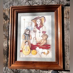 PAT YOUNG FRAMED WALL ART VICTORIAN DOLLS